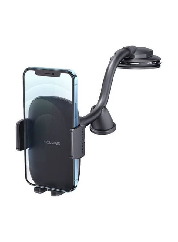 Usams Universal Car Centre Console Mount Retractable Phone Holder, Black