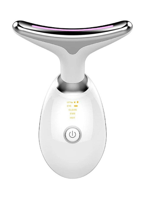 Gennext Beauty EMS Thermal Neck Facial Massage Instrument for Lifting & Tightening with Electric Micro-Currents, White