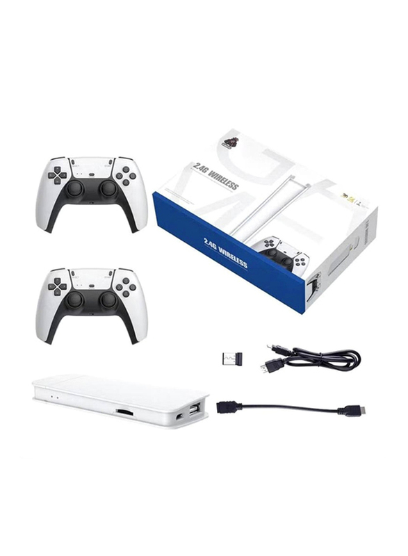 Gennext M5 Game Stick Console, With 2 Controllers, White/Black