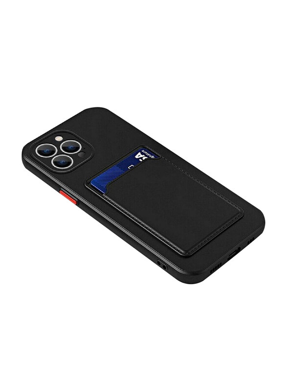 

Zoomee Apple iPhone 14 Pro Protective Shockproof Card Slot Luxury Rubber Mobile Phone Case Cover, Cool Black