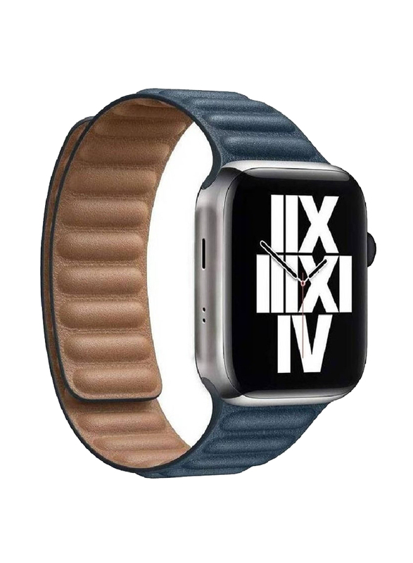 

Gennext Leather Magnetic Replacement Adjustable Wristbands for Apple Watch 45mm, Blue