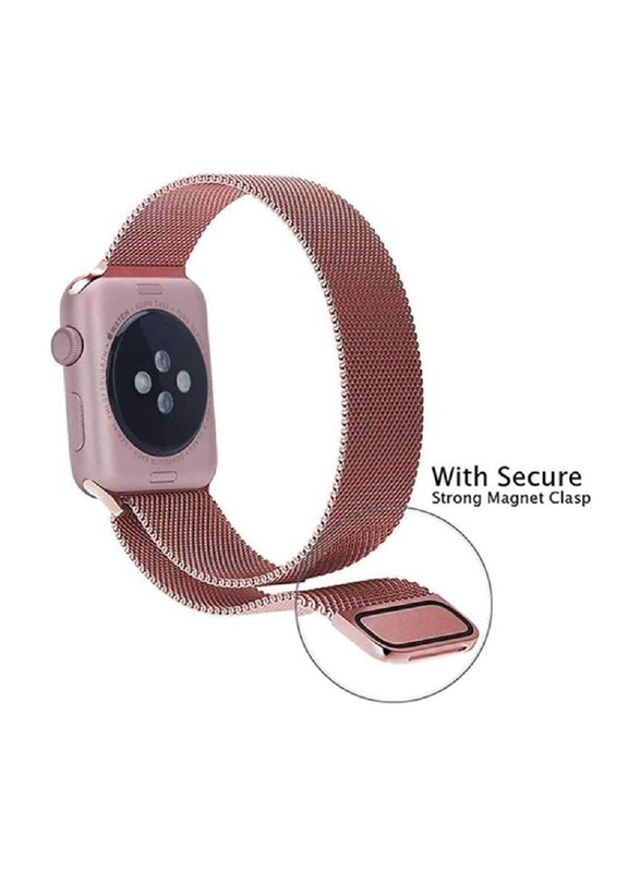 Gennext Ocean Silicone Rubber Watch Band Strap for Apple Watch Band 38/40mm Series SE 7/6/5/4, Rose Gold