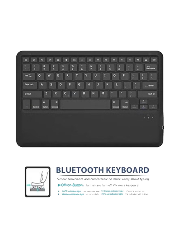 Gennext Detachable Ultra-Thin PU Leather Case with Wireless English Keyboard Case Cover for Apple iPad Pro 12.9 Inch 2017/2015 Old Model, /2nd/1st Generation, Black