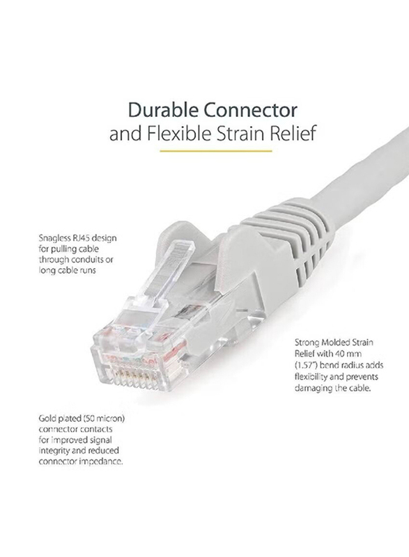 Gennext 15 Meters Cat 6 Full Copper RJ45 Cable, Ethernet to RJ45 for Computer LAN Network, White