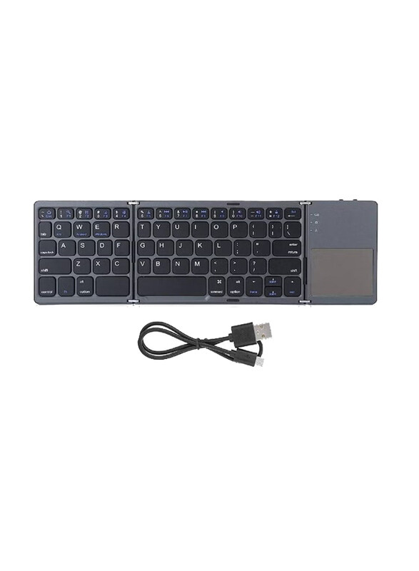 

Gennext Portable USB Charging Wireless Foldable Keyboard 560 Hours Standby Time Foldable Keyboard Lightweight for Travel, Black