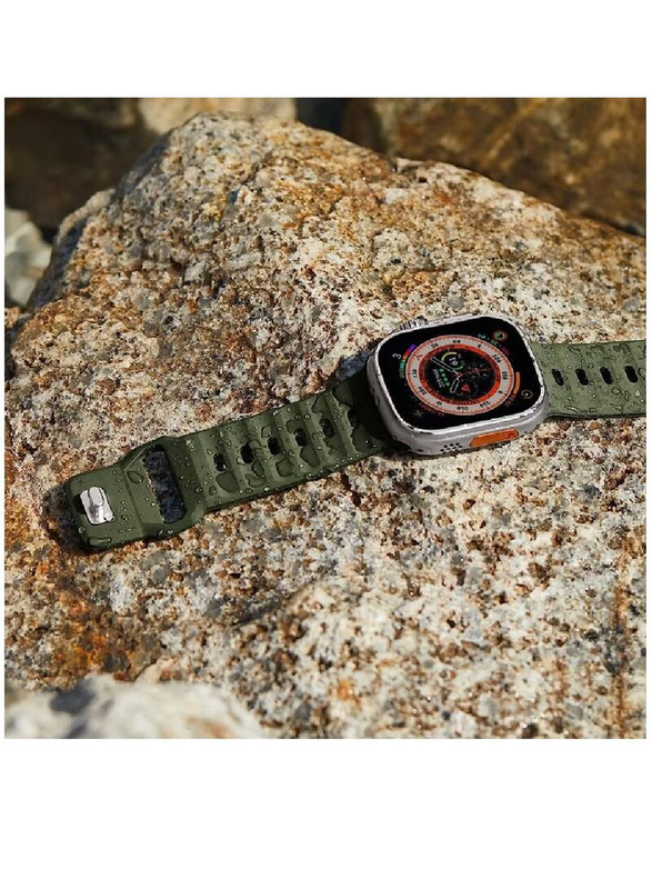 Gennext Replacement New Design Silicone Waterproof Strap for Apple Watch Ultra Band 49mm, iWatch Series 8/7/6/5/4/3/2/1/SE/Ultra, Olive