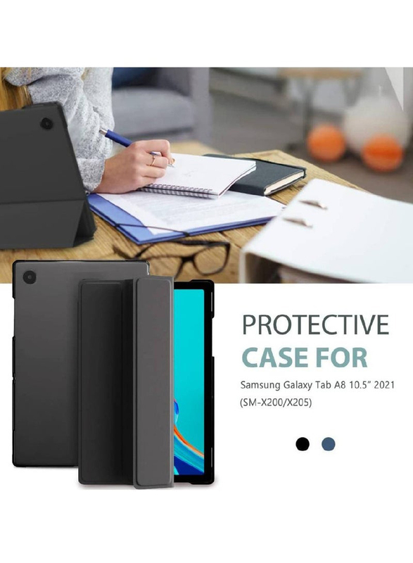 Gennext Samsung Galaxy Tab A9 Plus 11-Inch Soft Flexible Flip Case Cover With S Pen Holder, Black