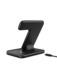 Gennext Z5 Wireless 3-in-1 Charger Fast Charging Station, Black