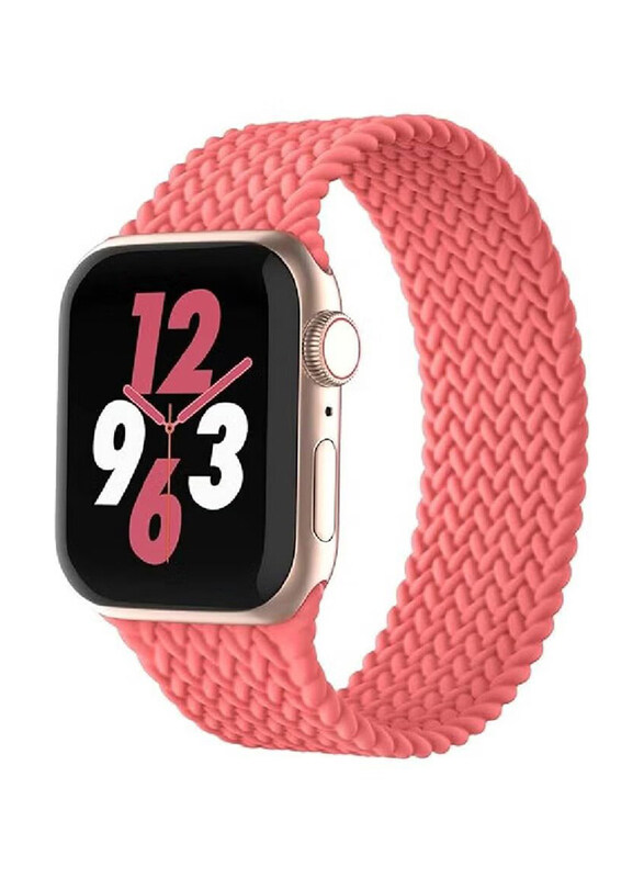 Gennext Solo Loop Band Sport Elastics Braided Replacement Band for Apple Watch 49mm/45mm/44mm/42mm, iWatch Series Ultra SE 8/7/6/5/4/3/2/1, Pink