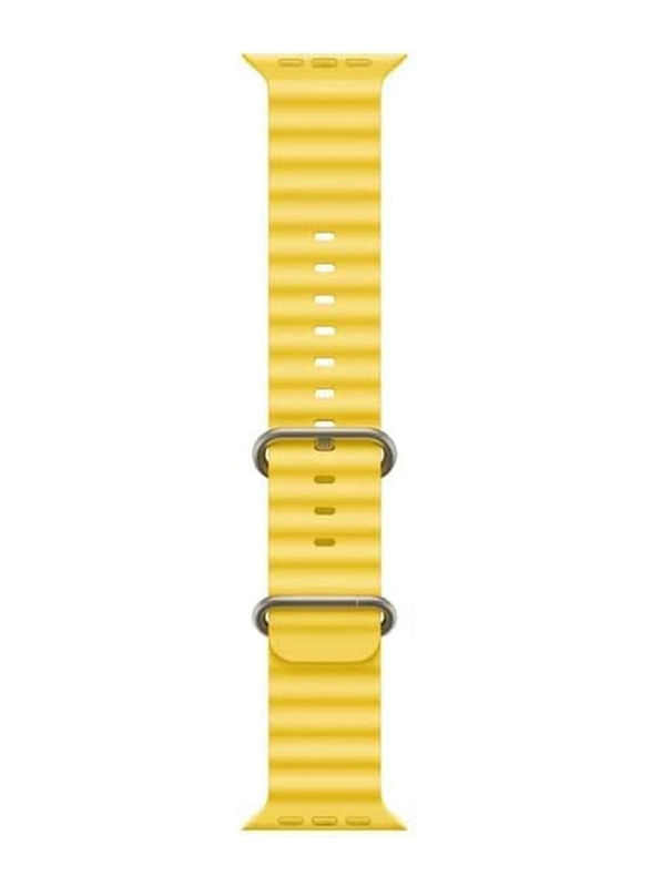 Zoomee Silicone Replacement Band for Apple Watch Series 8/7/6/5/4/SE/Ultra 45/44/42/49mm, Yellow