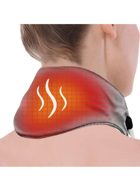 Neck Wrap Basic The Personal Electric Neck Calming Heating Massaging Pad with Vibrations, Grey