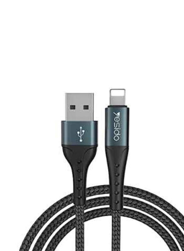 Yesido 1.2-Meter Data Cable, USB Male to Lightning for Apple Phones, Black