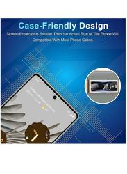 Google Pixel 7A 9H HD Anti Scratch Ultrasonic Fingerprint Unlock Friendly Mobile Phone Tempered Glass Screen Protector, 2 Pieces, Clear