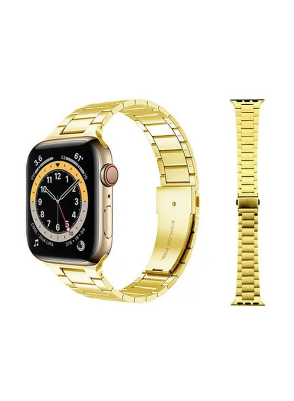 Zoomee Replacement Strap Watchband for Apple Watch Series 7/6/SE/5/4/3/2/1 45/44/42mm, Gold