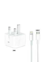 Gennext 20W Type C Fast Charger Adapter with PD Cable for Apple iPhone 13 Pro Max, White