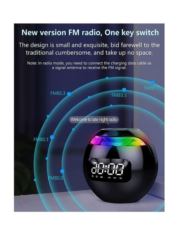 Digital Premium Desk Alarm Clock with Large LED Display, Black