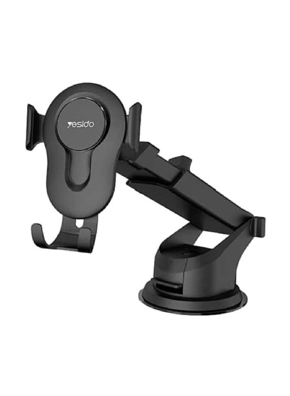 Yesido Universal C44 360 Degree Rotation Automatic Clip Car Phone Holder, Black