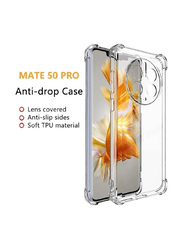 Gennext Huawei Mate 50 Pro Shock Absorbent Reinforced Corner Protective Soft TPU Mobile Phone Case Cover, Transparent