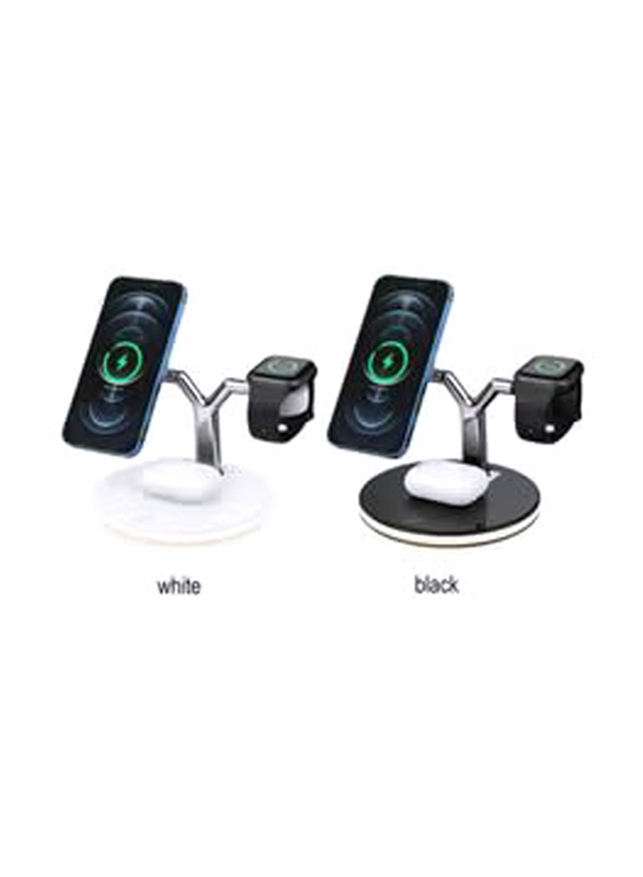 Gennext 3-in-1 Wireless Fast Charging Stand, Assorted Colour