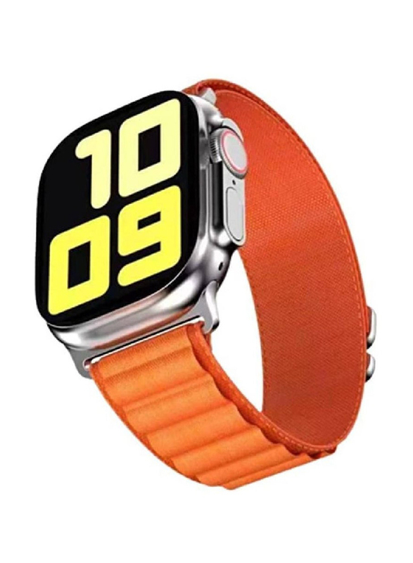 Zoomee Replacement Nylon Loop Strap with Metal GHook for Apple Watch Series 8/8 Ultra, Orange