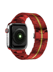 Gennext Stainless Steel Metal Replacement Band Compatible for Apple Watch Ultra Series 8 49mm, Red/Yellow