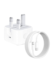 35W USB Type-C UK Plug Wall Charger, USB Type-C to Lightning Cable for Apple iPhone/Apple iPad, White