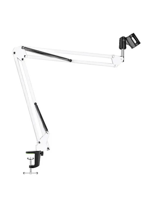 Extendable Recording Microphone Stand Holder, White