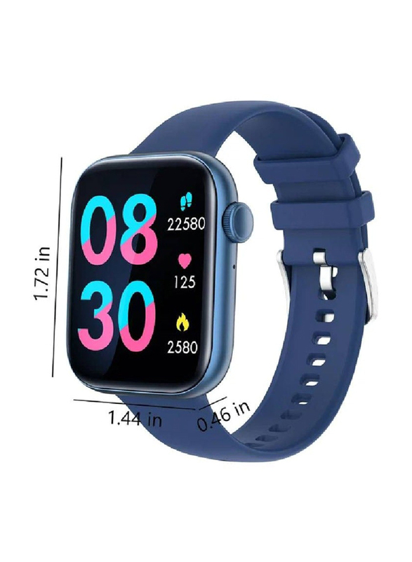 1.8-inch Full HD Touch Screen Fitness Watch with Blood Pressure Monitor Bluetooth Smartwatch, Blue