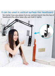 Gennext Universal Aluminium Flexible Foldable Adjustable Tablet Holder Stand for Bed with 360 Degree Rotation, Black