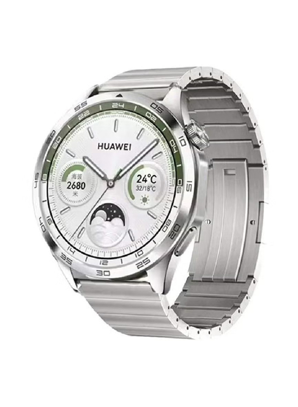 Replacement Stainless Steel Band for Huawei Watch GT 4 46mm, Silver