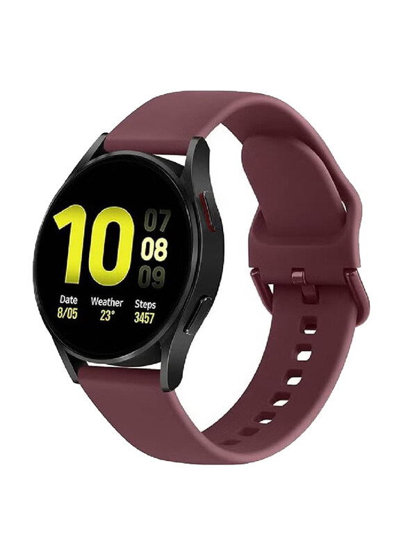 

Gennext Classic Adjustable Quick Release Silicone Replacement Band for Samsung Galaxy Watch 4/4 Classic/5/5 Pro/6 And 6, Wine Red