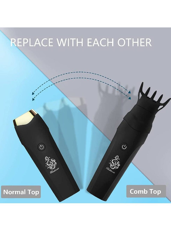 Bukhoor Rechargeable Portable Mini USB Electric Comb Bukhoor Incense Burner Arabic Aroma Diffuser, Black