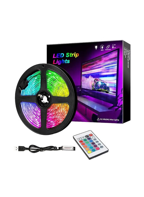 Gennext 5M x 16.4ft 60 LED USB TV Backlight Strip with 2835 RGB LED Strip Kit, Waterproof IP65, Wireless Remote Controller for TV/PC/Laptop Bias Lighting, Multicolour