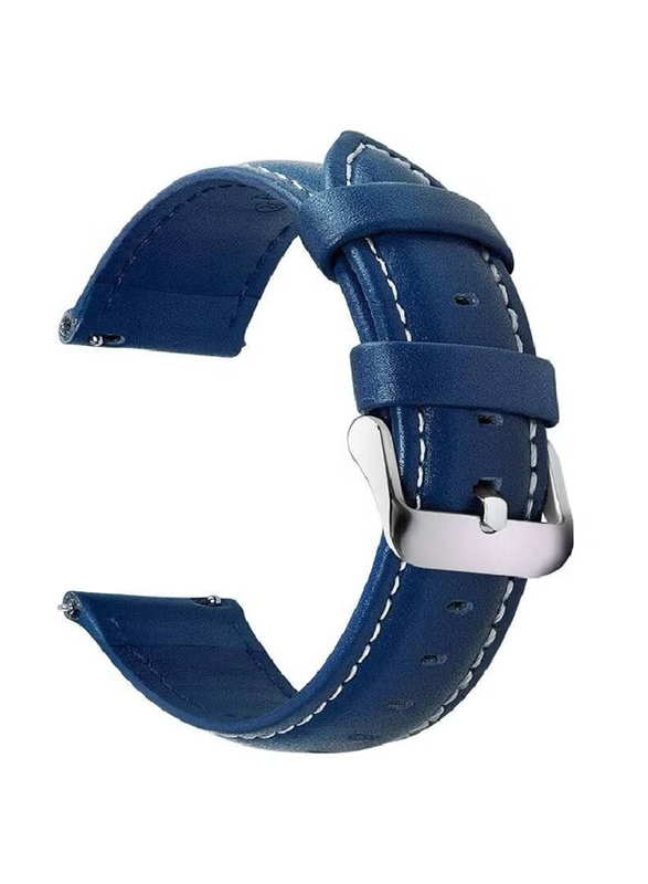 

Gennext Genuine Leather Watch Band with Quick Release for Men & Women 22mm, Blue