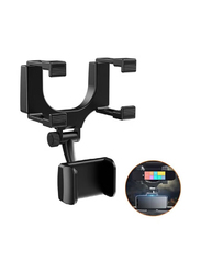 Gennext 360 Degree Rotating Rearview Mirror Car Mount Holder for Smartphones, Black