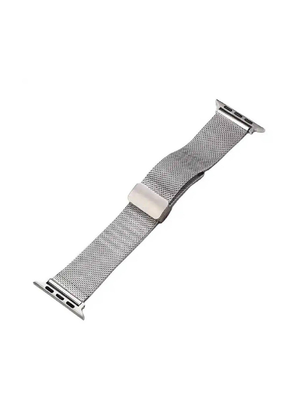 Gennext Stainless Steel Magnetic Band for Apple Watch 49mm, Silver