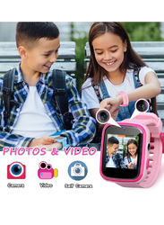 Kids Girls Gifts Smartwatch, Dual Camera Touchscreen With Music Player Educational Toys Toddles, Pink