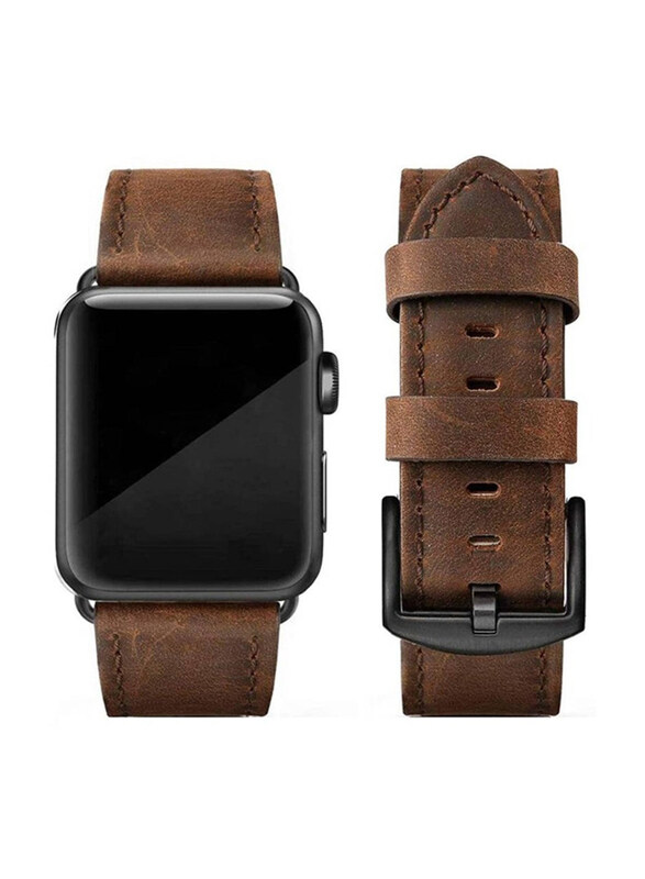 

Gennext Replacement Leather Genuine Band for Apple Watch Series 8/7/SE/6/5//4/3/2/1 Ultra Watch 49mm/Ultra Watch 2/45/44/42mm, Brown