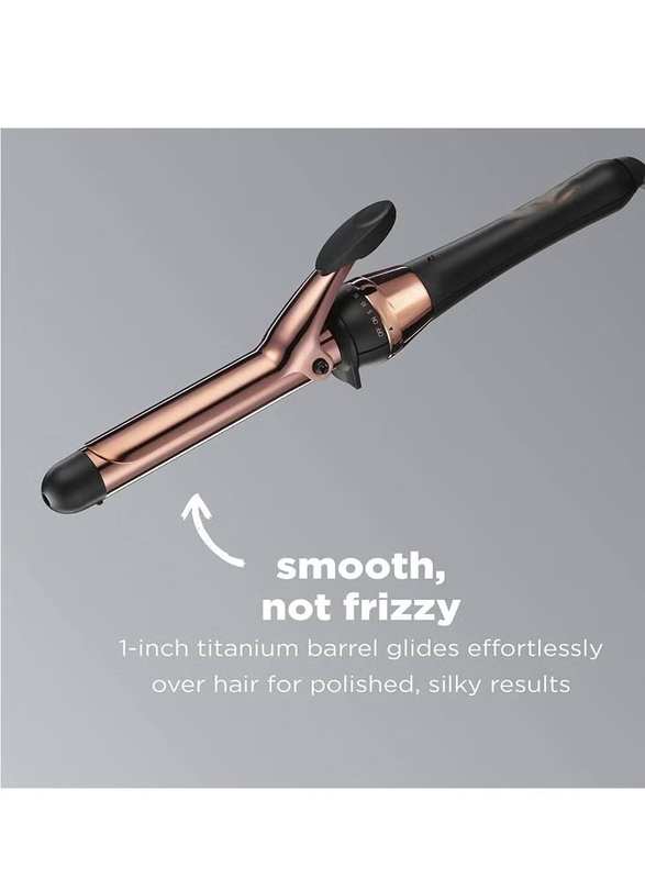 Gennext Titanium 1-Inch Curling Iron Barrel Produces Classic Hair Curls, Rose Gold