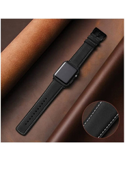 Gennext Replacement Genuine Leather Band Compatible With Apple Watch Series 8/7/SE/6/5//4/3/2/1 Ultra Watch 49mm/Ultra Watch 2/45mm 44mm 42mm, Black