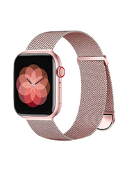 Gennext Replacement Magnetic Clasp Metal Strap for Apple iWatch Series 8/7/6/5/4/3/2/1/SE/Ultra, Pink