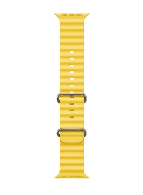 Gennext Adjustable Loop with Buckle Soft Stretchy Silicone Sports Band for Apple iWatch Series SE 8, 7, 6, 5, 4, 3, 2, 1, Yellow