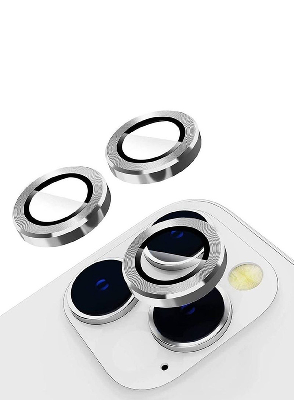 Gennext Apple iPhone 14 Pro Max Metal Individual Ring Camera Lens Protector, Silver