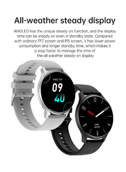 1.43-inch AMOLED Display Fitness Tracker Round Bluetooth Smartwatch, Silver