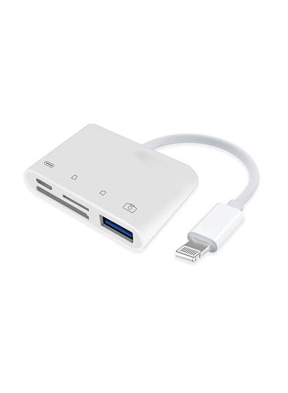 

Generic One Size Multiple Types Camera Memory SD Card Reader, High Speed Lightning Male to Multiple Types, OTG Adapter Micro TF Power Splitter Charger Connect