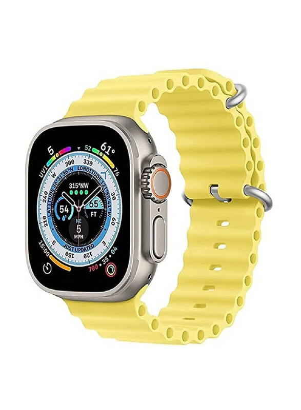 

Gennext Sport New Silicone Band Compatible with Smart Watch Ultra Ocean 42/44/45/49mm Strap for Apple iWatch Series Ultra 8/7/6/5/SE, Yellow