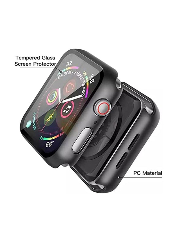 Zoomee Protective Case Cover with Screen Protector for Apple Watch 41mm, Black