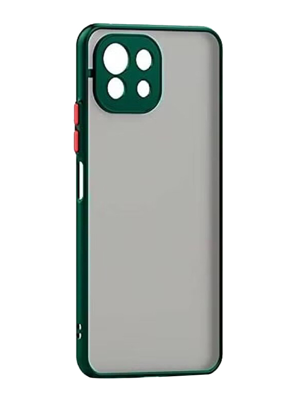 Gennext Xiaomi Mi 11 Lite Silicone Bumper Shockproof Matte Translucent Back Mobile Phone Case Cover, Green/Grey