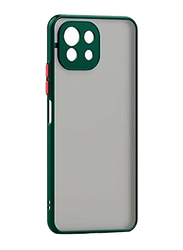 Gennext Xiaomi Mi 11 Lite Silicone Bumper Shockproof Matte Translucent Back Mobile Phone Case Cover, Green/Grey