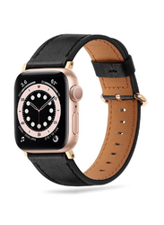 Replacement Genuine Leather Strap Band for Apple Watch Ultra Band 49mm iWatch Series 8/7/6/5/4/3/2/1/SE/Ultra/49mm 45mm 44mm 42mm, Black